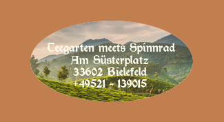 Logo Teegarten meets Spinnrad